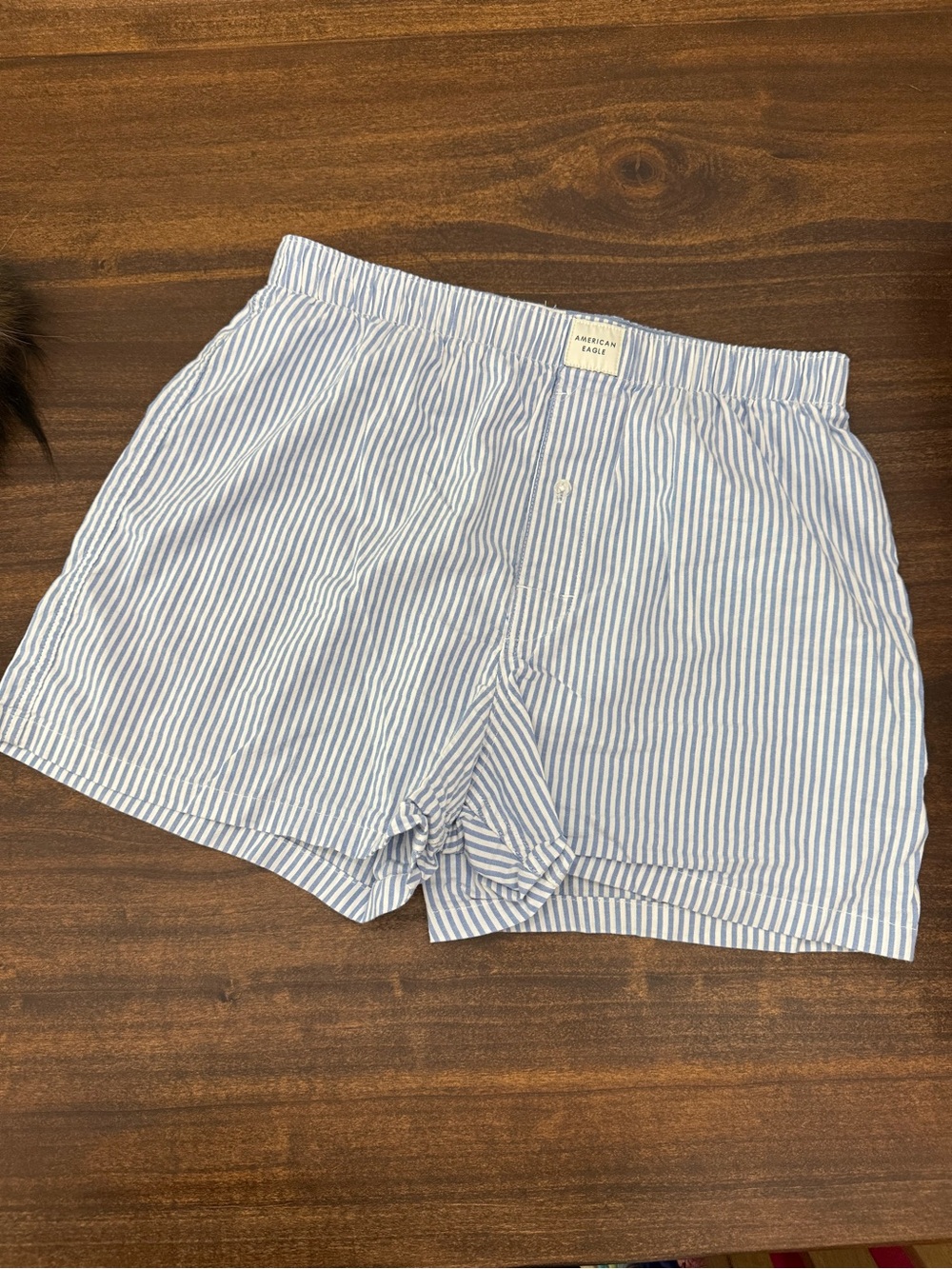 American Eagle Outfitters Light Blue & White Striped Men’s Boxers